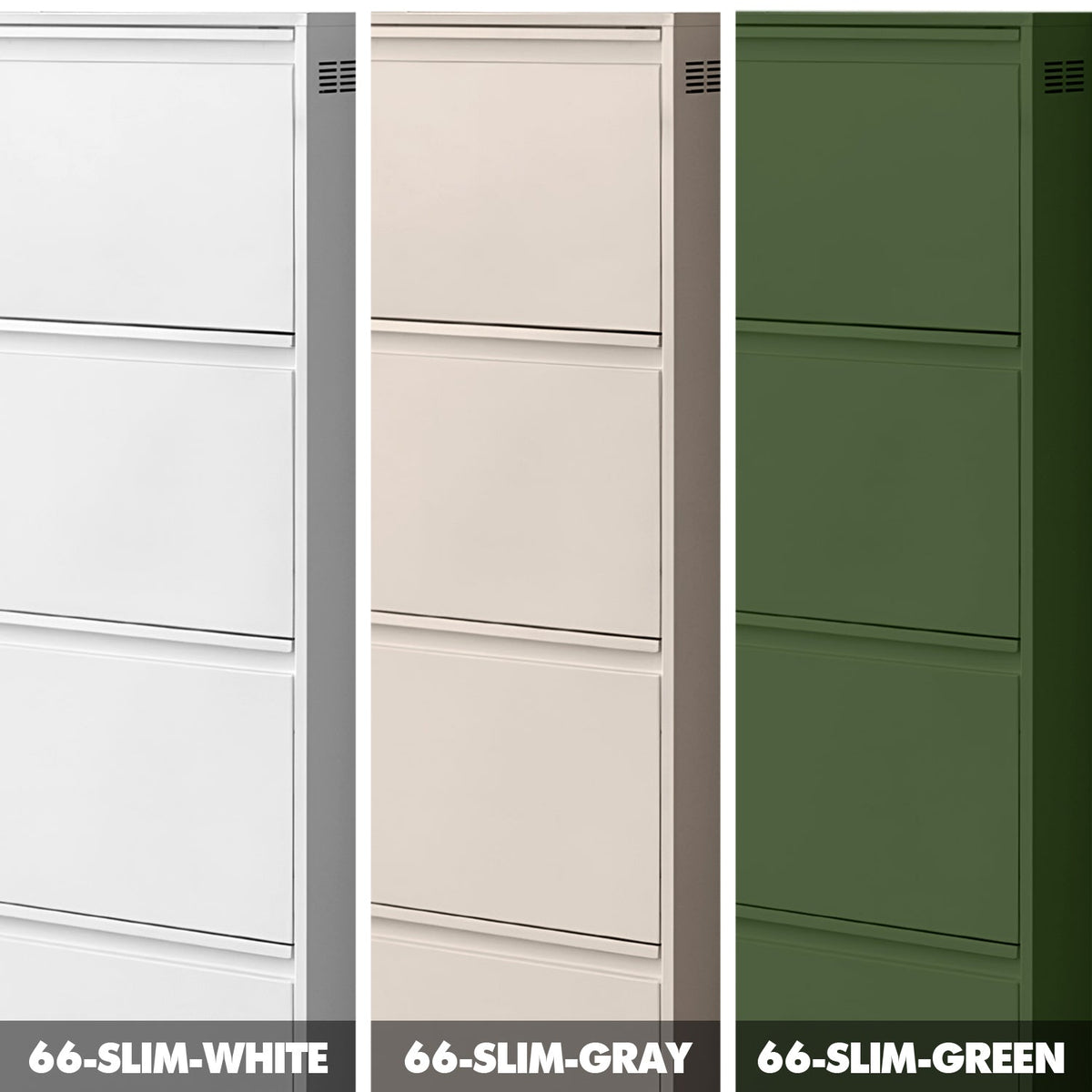 Bauhaus Steel Shoe Cabinet SLIM Color Swatches