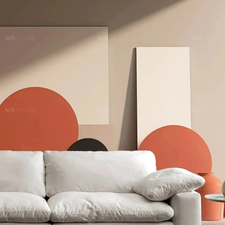 Minimalist Suede Fabric 5 Seater Sofa CLOUD