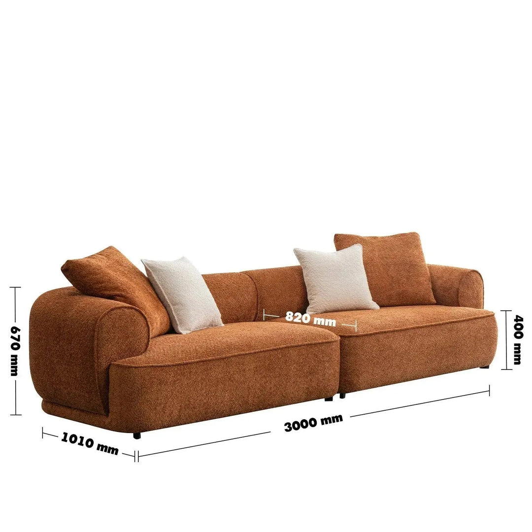 Minimalist Teddy Fabric 4 Seater Sofa ELEGANT