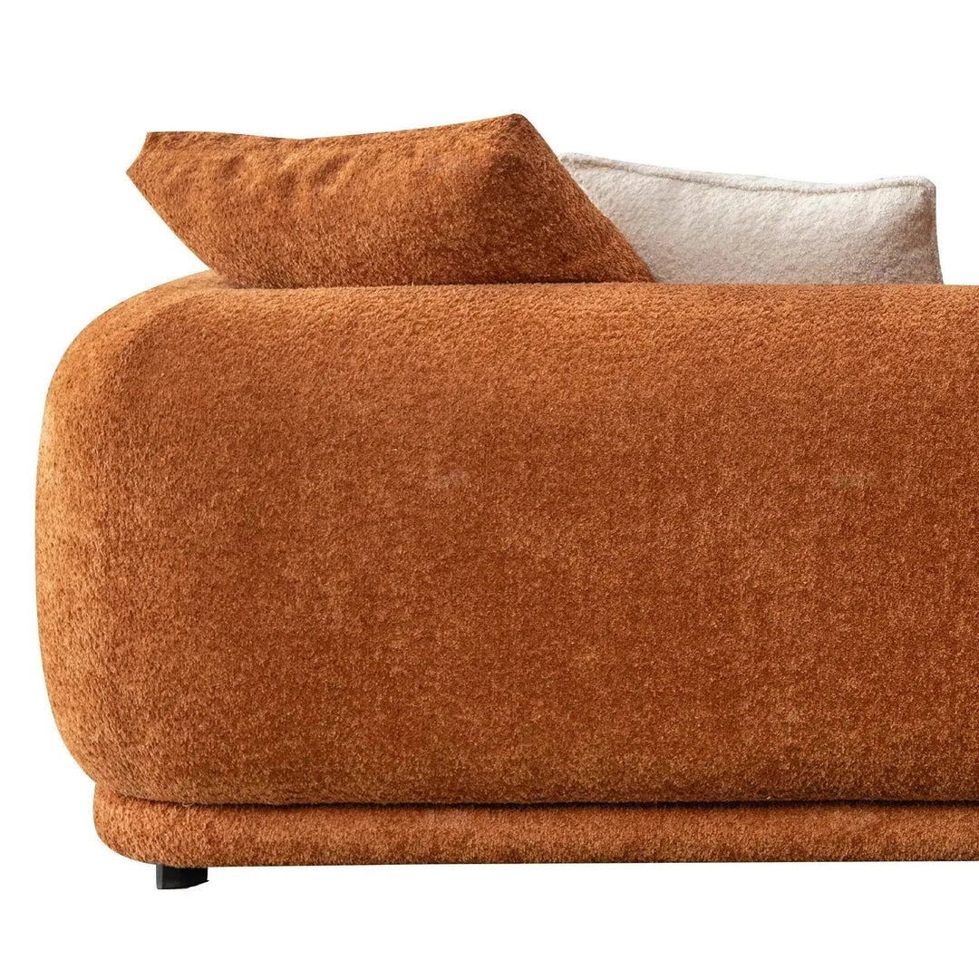 Minimalist teddy fabric 4 seater sofa elegant in details.