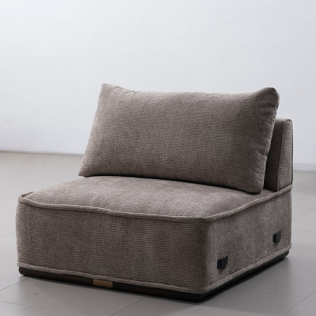 Minimalist corduroy velvet fabric modular armless 1 seater sofa cordy material variants.
