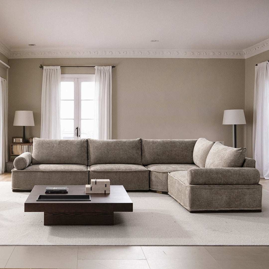 Minimalist corduroy velvet fabric modular corner 1 seater sofa cordy primary product view.