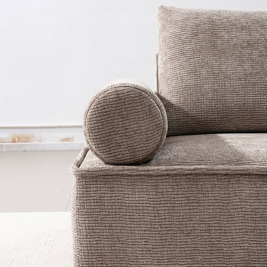 Minimalist corduroy velvet fabric modular corner 1 seater sofa cordy in real life style.