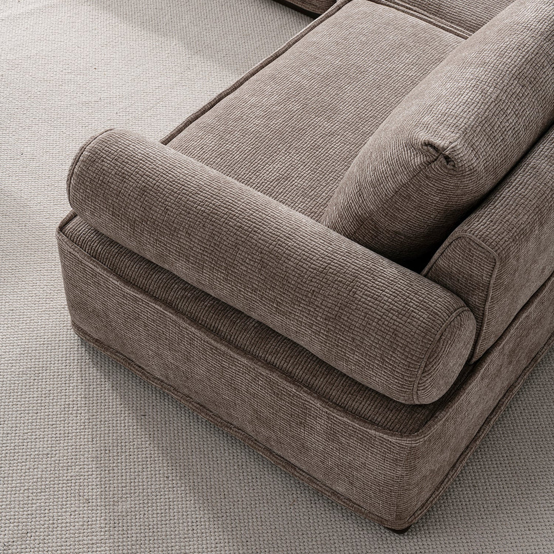 Minimalist corduroy velvet fabric modular corner 1 seater sofa cordy with context.