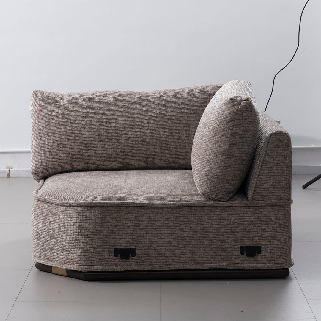 Minimalist corduroy velvet fabric modular l shape sectional sofa 4+l cordy layered structure.