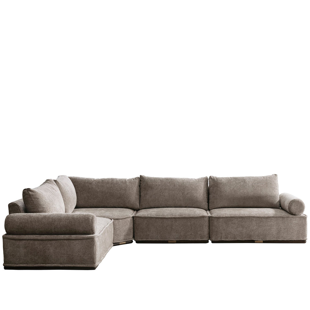 Minimalist corduroy velvet fabric modular l shape sectional sofa 4+l cordy detail 2.