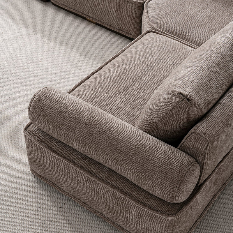 Minimalist corduroy velvet fabric modular l shape sectional sofa 4+l cordy in details.