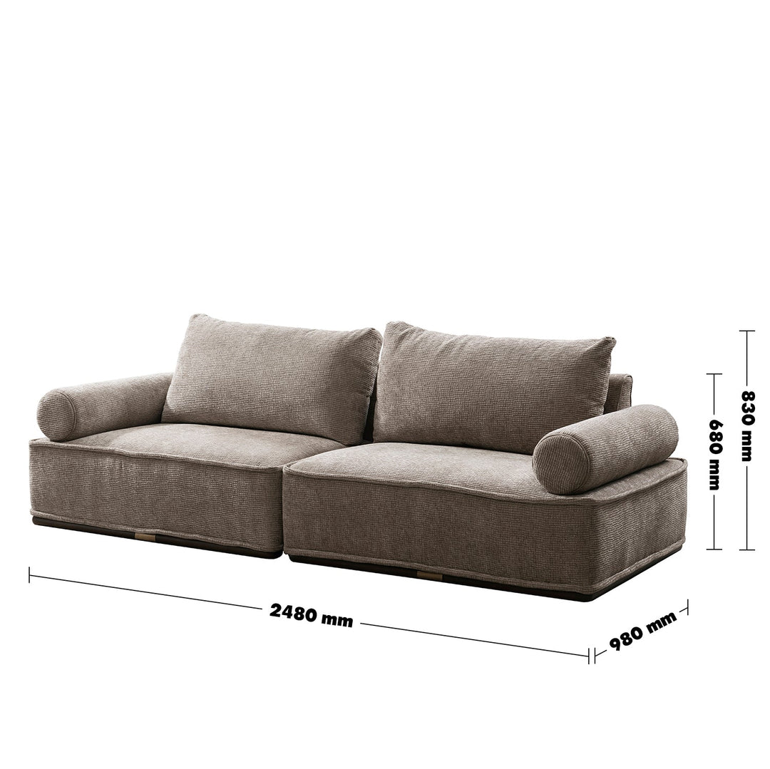 Minimalist Corduroy Velvet Fabric Sectional 3 Seater Sofa CORDY
