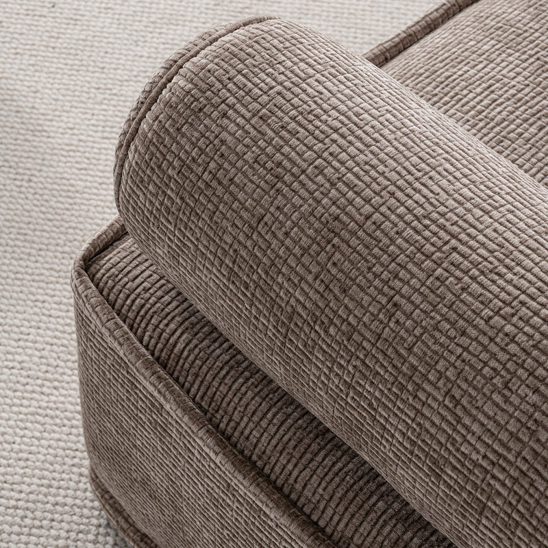 Minimalist corduroy velvet fabric sectional 3 seater sofa cordy color swatches.