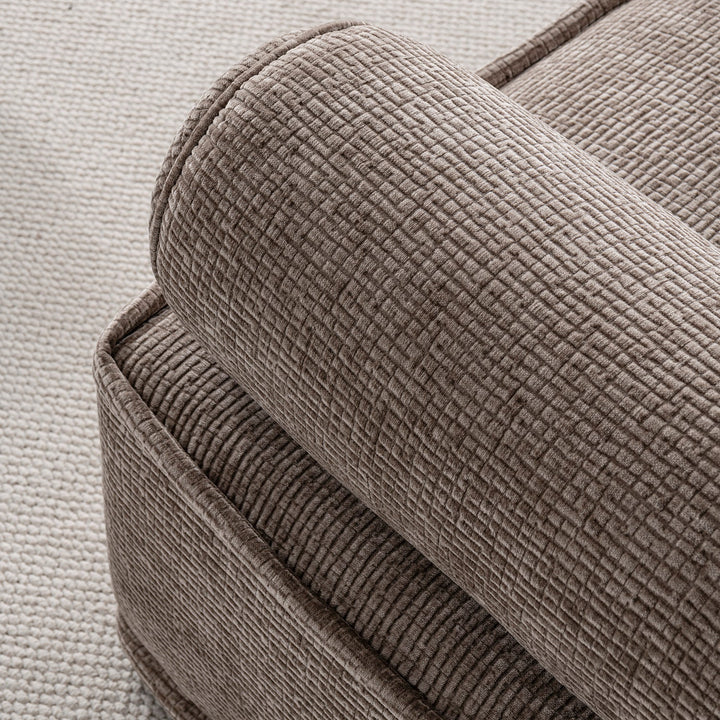 Minimalist corduroy velvet fabric sectional 3 seater sofa cordy color swatches.