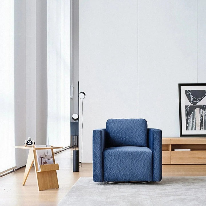 Minimalist fabric 1 seater revolving sofa variegated detail 4.