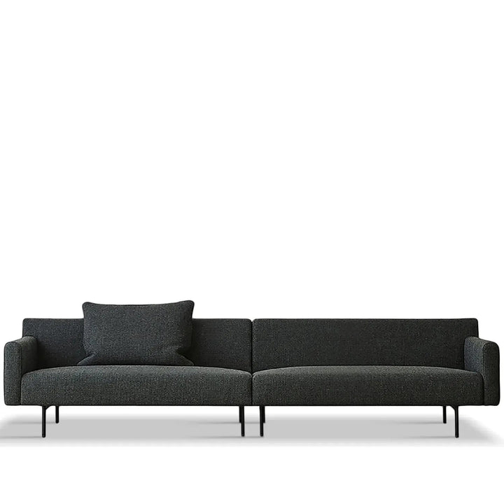 Minimalist fabric 3.5 seater sofa ann in white background.
