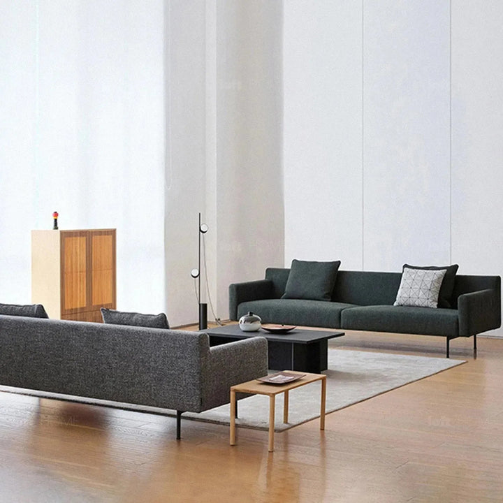 Minimalist fabric 3.5 seater sofa ann situational feels.