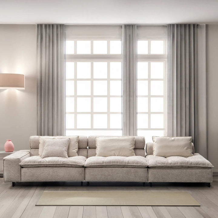 Modern Mixed Weave Fabric 5 Seater Sofa AUMN