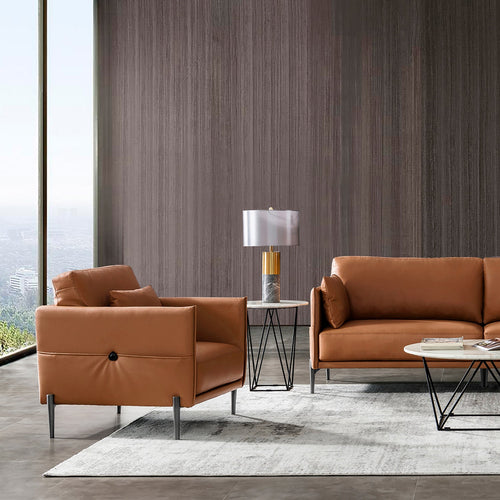 Modern Genuine Leather 1 Seater Sofa DANTE Good to Know Preview-1