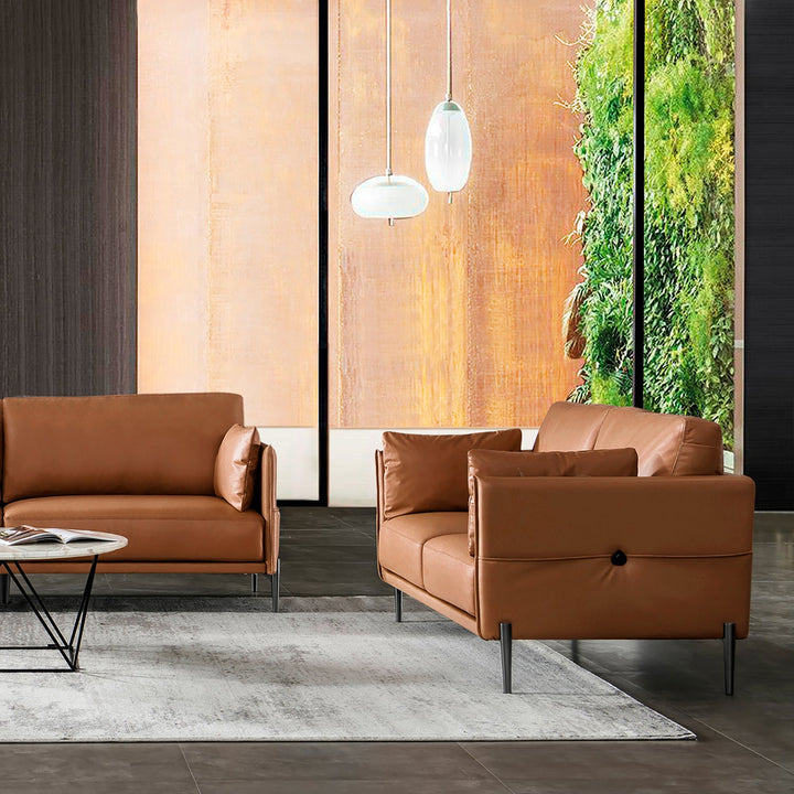 Minimalist Genuine Leather 2 Seater Sofa DANTE