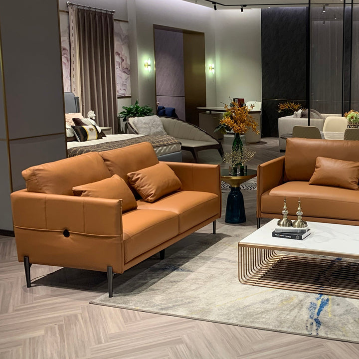 Minimalist Genuine Leather 2 Seater Sofa DANTE