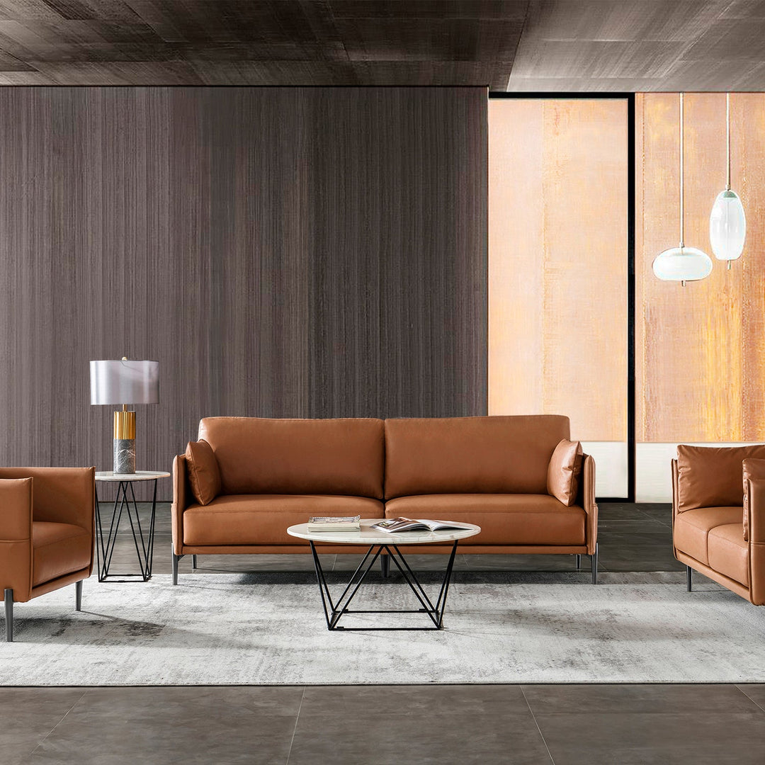 Minimalist Genuine Leather 3 Seater Sofa DANTE