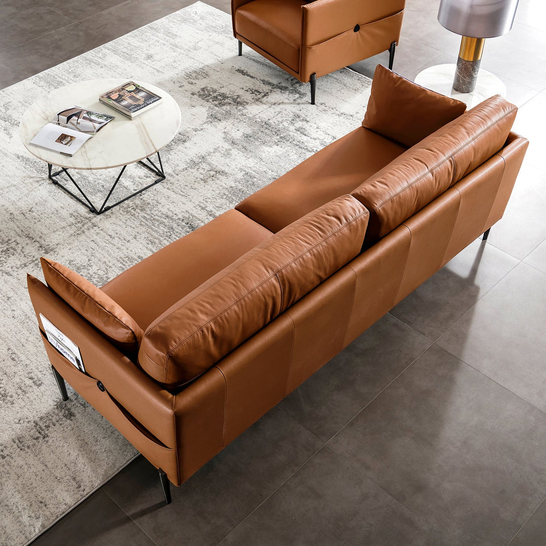Minimalist Genuine Leather 3 Seater Sofa DANTE