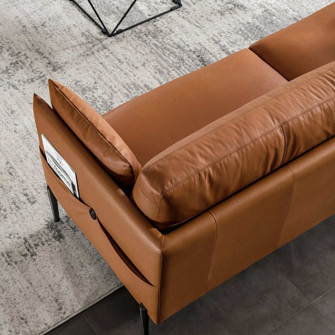 Minimalist Genuine Leather 3 Seater Sofa DANTE