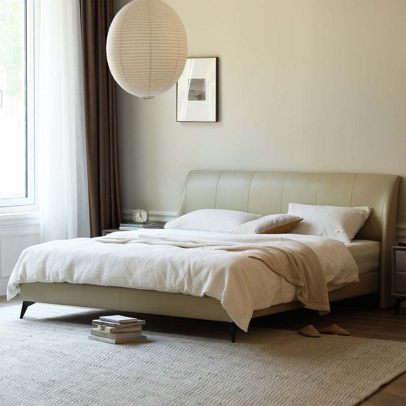 Modern genuine leather bed frame dusko primary product view.