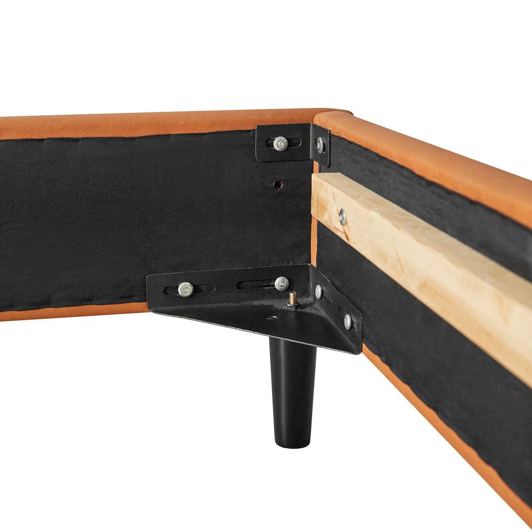 Modern genuine leather bed frame dusko layered structure.