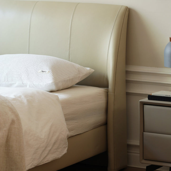 Minimalist Genuine Leather Bed Frame CALMA