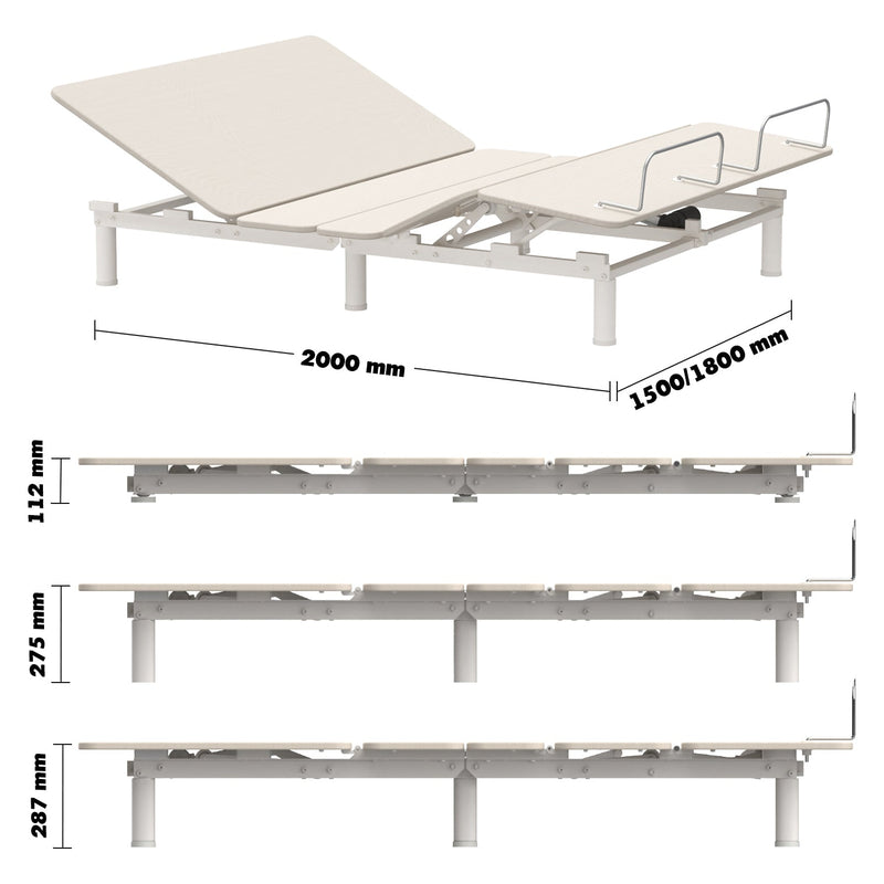 Minimalist Metal Electric Adjustable Bed Slat With 20cm Mattress 2IN1 Set UPONE Size Chart