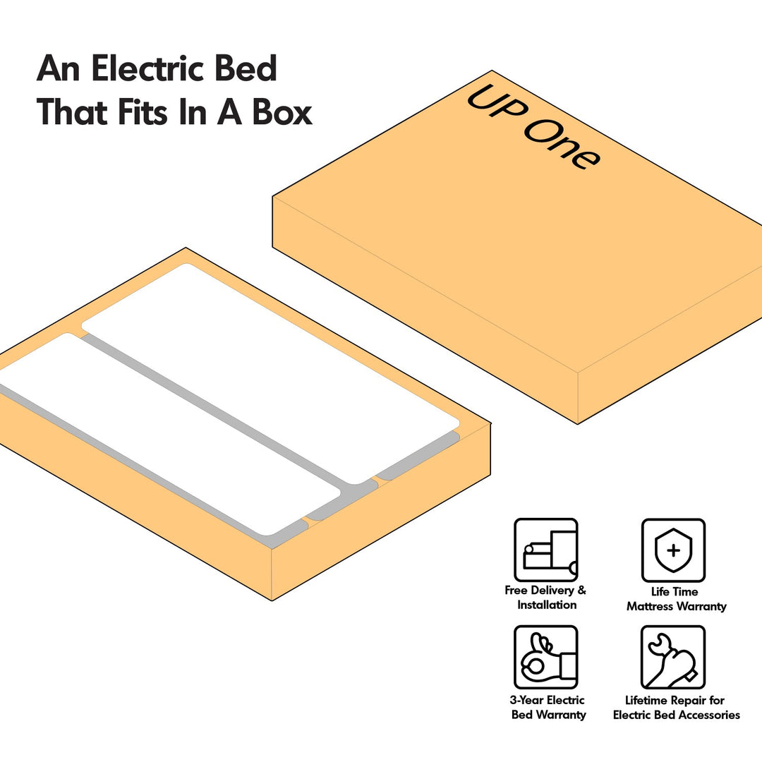 Minimalist Metal Electric Adjustable Bed Slat With Mattress 2IN1 Set UPONE