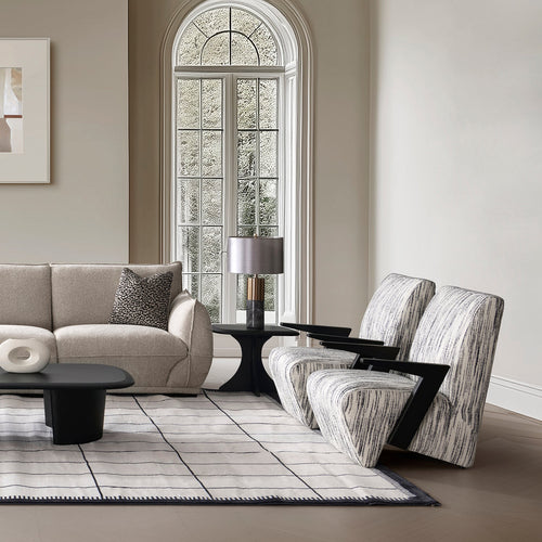 Modern Mixed Weave Fabric 1 Seater Sofa Chair SLANT Good to Know Preview-1