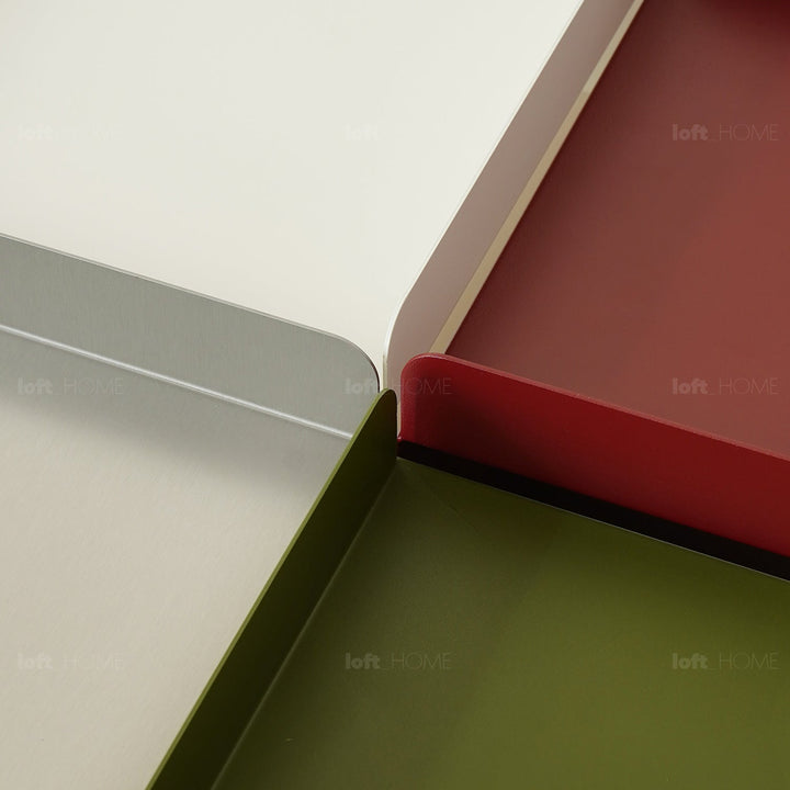 Minimalist steel side table rubik material variants.