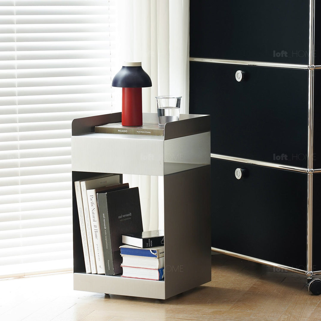 Minimalist steel side table rubik environmental situation.