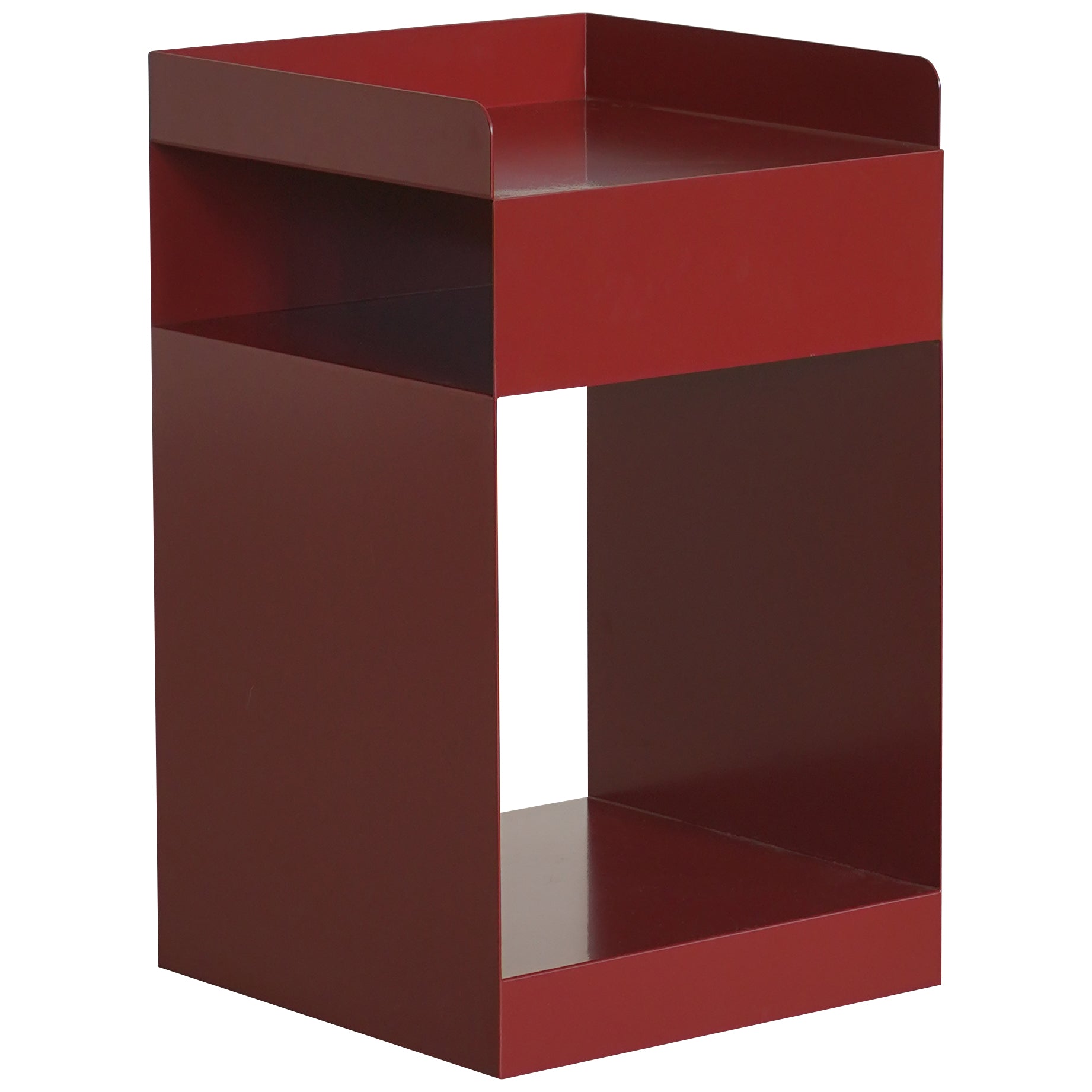 Minimalist Steel Side Table RUBIK - 69-rubik-bordeaux-red / L355 x W345 x H610mm