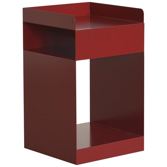 Bauhaus steel side table rubik in white background.