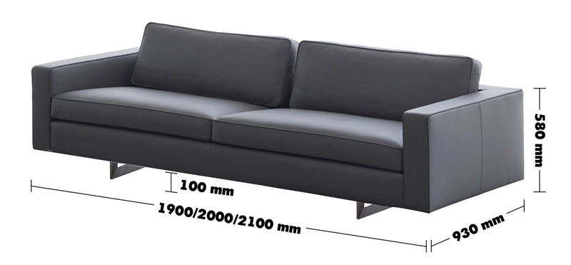Minimalist Fabric 3 Seater Sofa VEMB Size Chart
