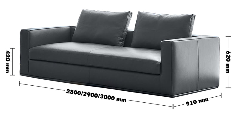 Minimalist Fabric 4.5 Seater Sofa COMO Size Chart