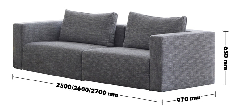 Minimalist Fabric 4 Seater Sofa BRI Size Chart