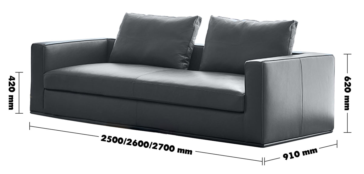 Minimalist Fabric 4 Seater Sofa COMO Size Chart
