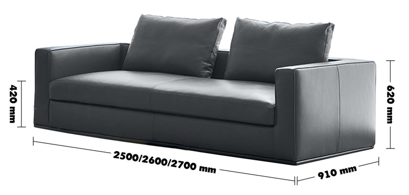 Minimalist Fabric 4 Seater Sofa COMO Size Chart