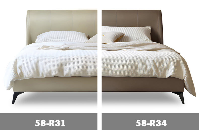 Minimalist Genuine Leather Bed Frame CALMA Color Swatches