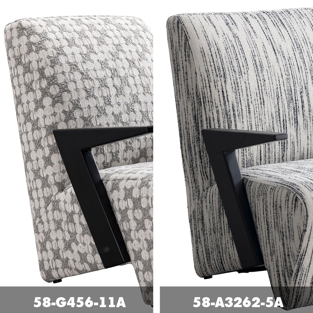 Modern Mixed Weave Fabric 1 Seater Sofa Chair SLANT Color Swatches