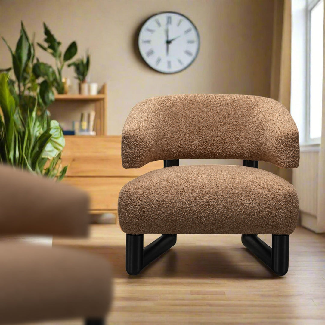 Cream Boucle Fabric 1 Seater Sofa ARC