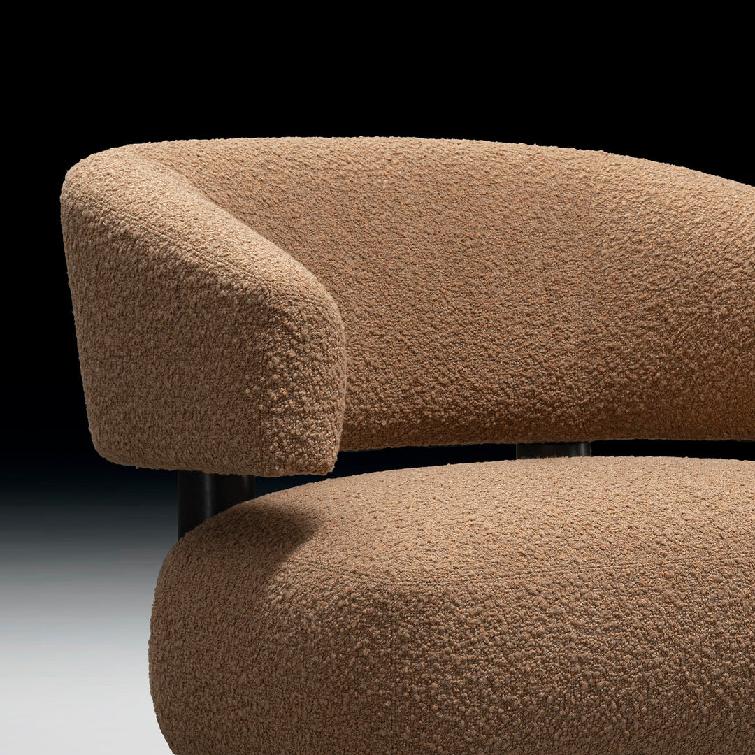 Cream Boucle Fabric 1 Seater Sofa ARC