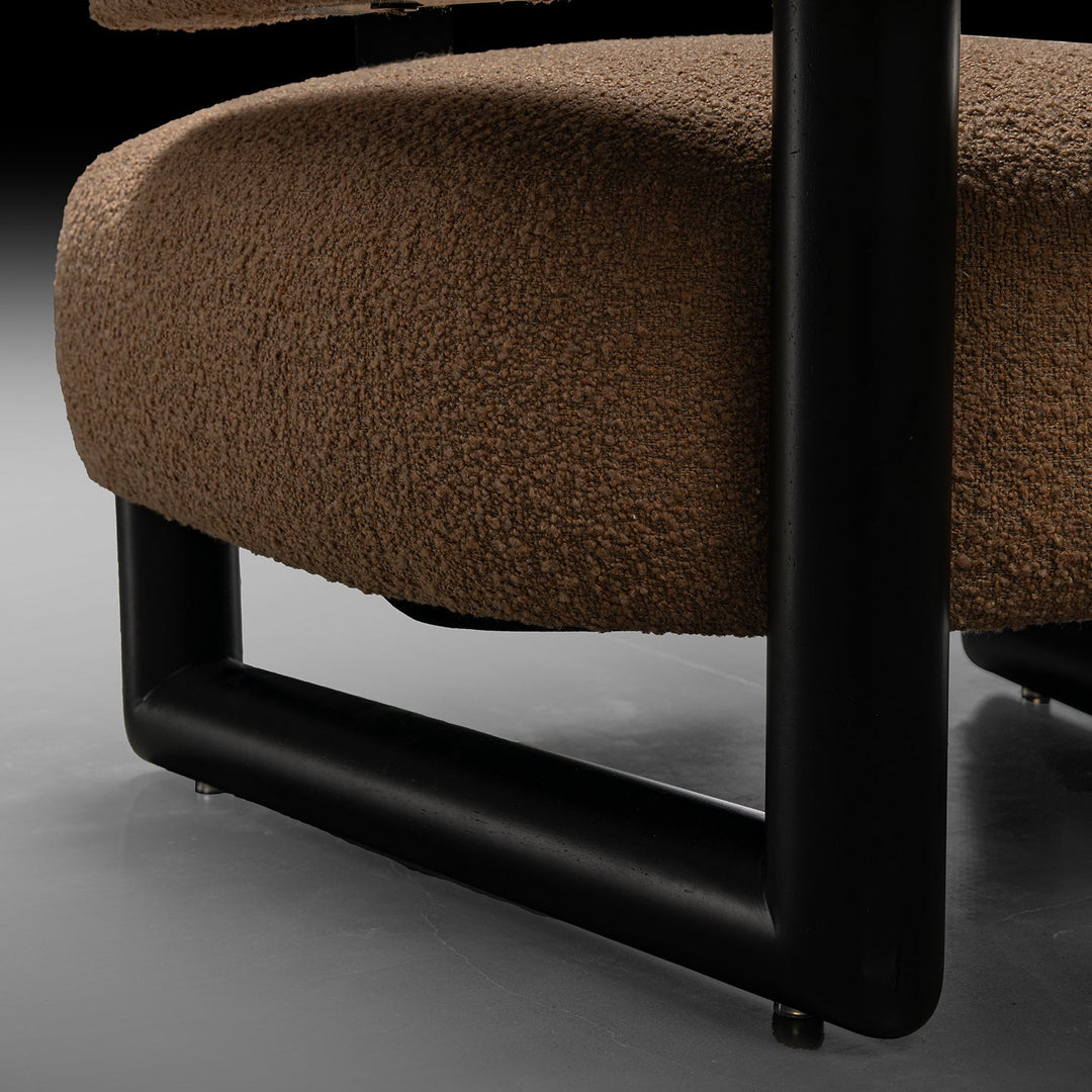 Cream Boucle Fabric 1 Seater Sofa ARC