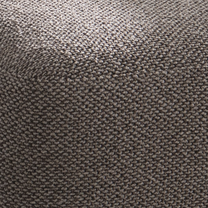 Japandi boucle fabric 1 seater sofa colle in panoramic view.