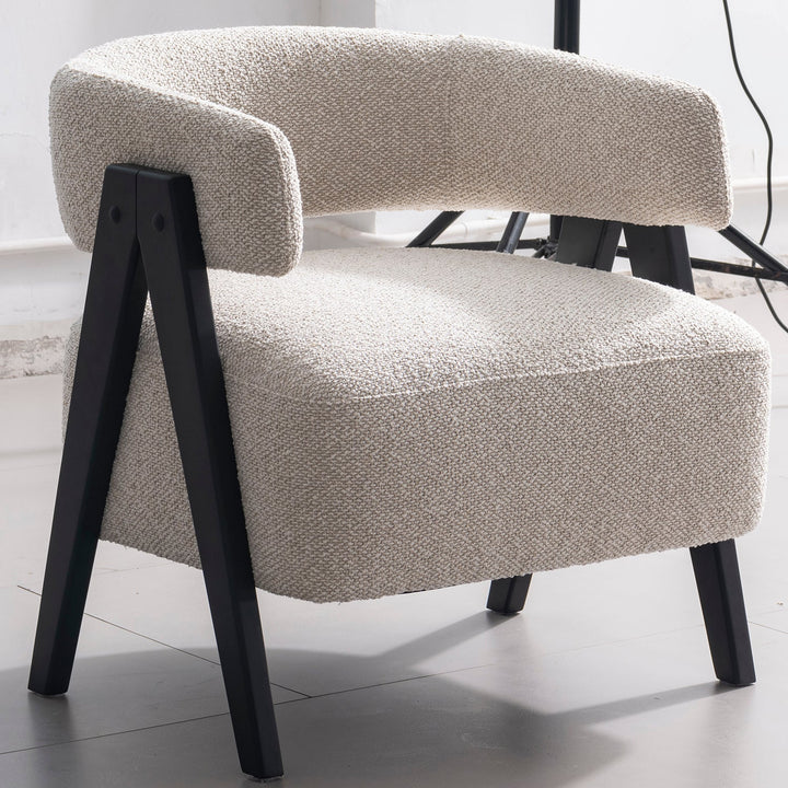 Japandi boucle fabric 1 seater sofa colle conceptual design.