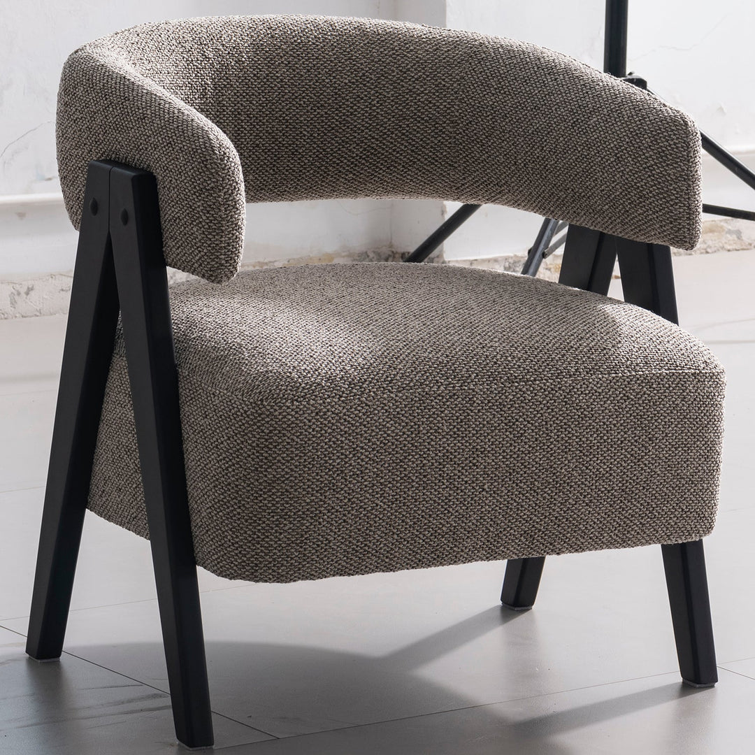 Japandi boucle fabric 1 seater sofa colle layered structure.