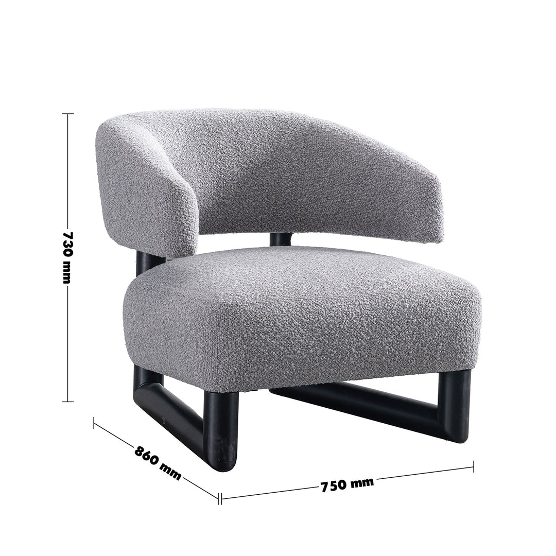 Modern Boucle Fabric 1 Seater Sofa MIROO