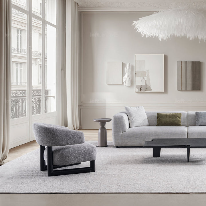 Modern Boucle Fabric 1 Seater Sofa MIROO