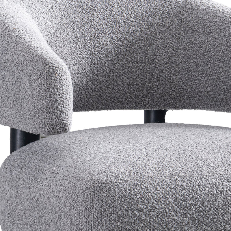 Modern boucle fabric 1 seater sofa miroo with context.